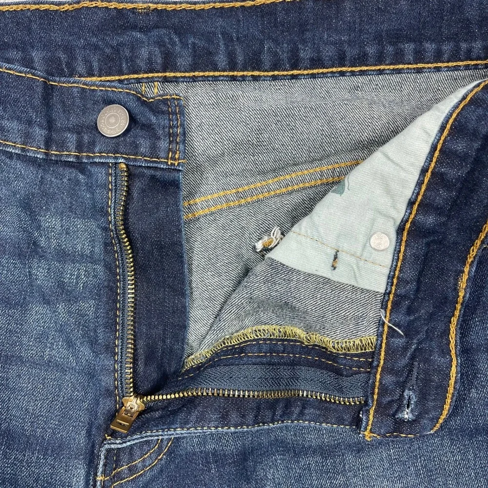 Levi Strauss 569 Jeans Mens 33x32 Blue WaterLess Straight Leg Dark Wash Denim